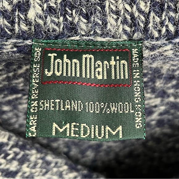 Vintage John Martin Shetland 100% Wool Sweater Size M - Picture 4 of 5